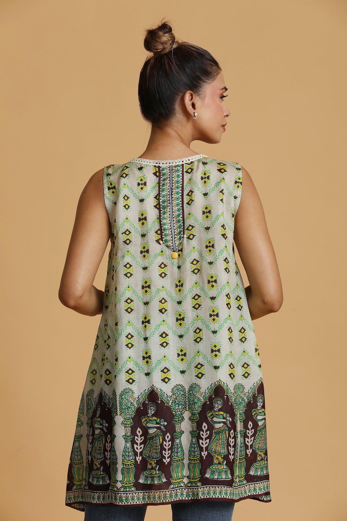 Printed Angarakha sleeveless top