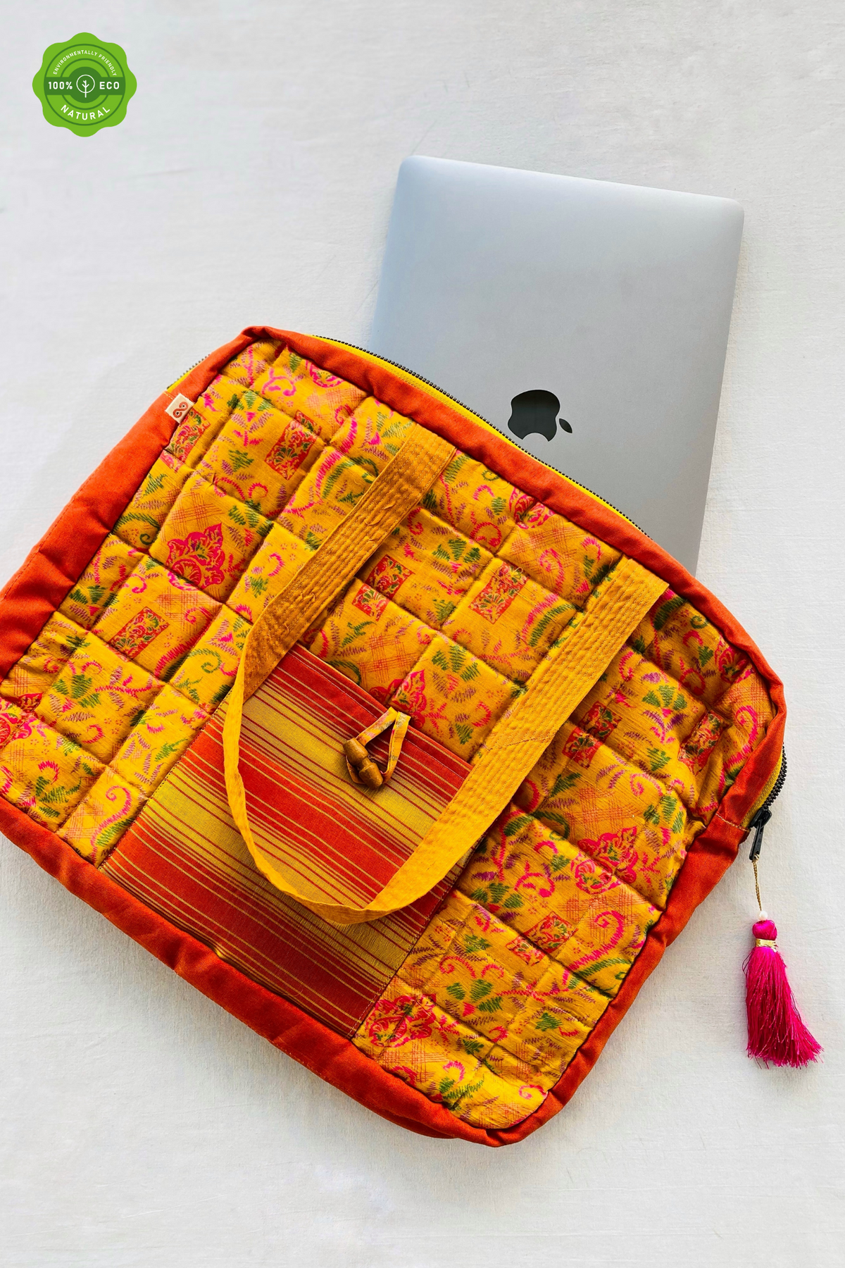 Quilted Laptop Bag - Floral