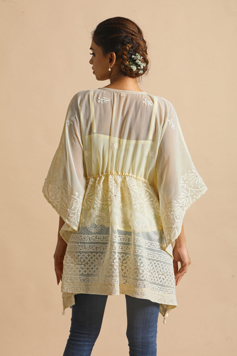 Chikankari short kaftan