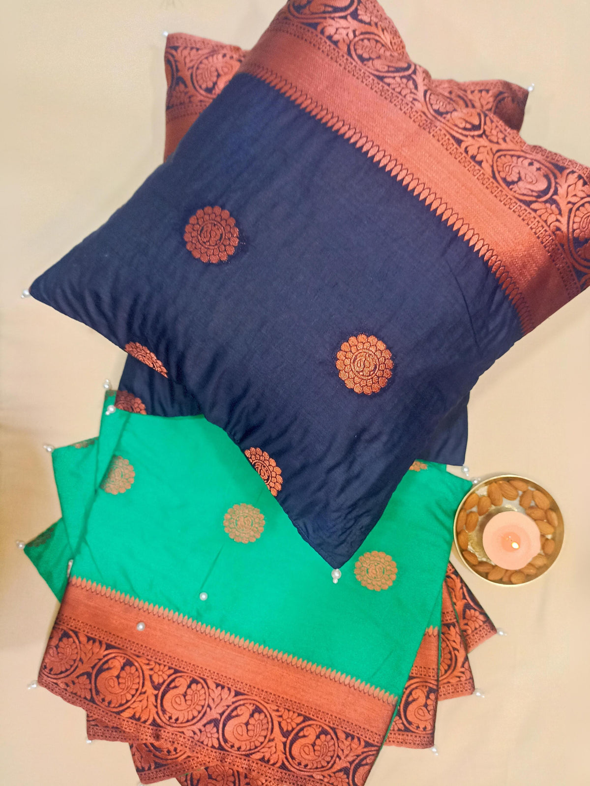 Blue-green Cushion cover (Set of Six)