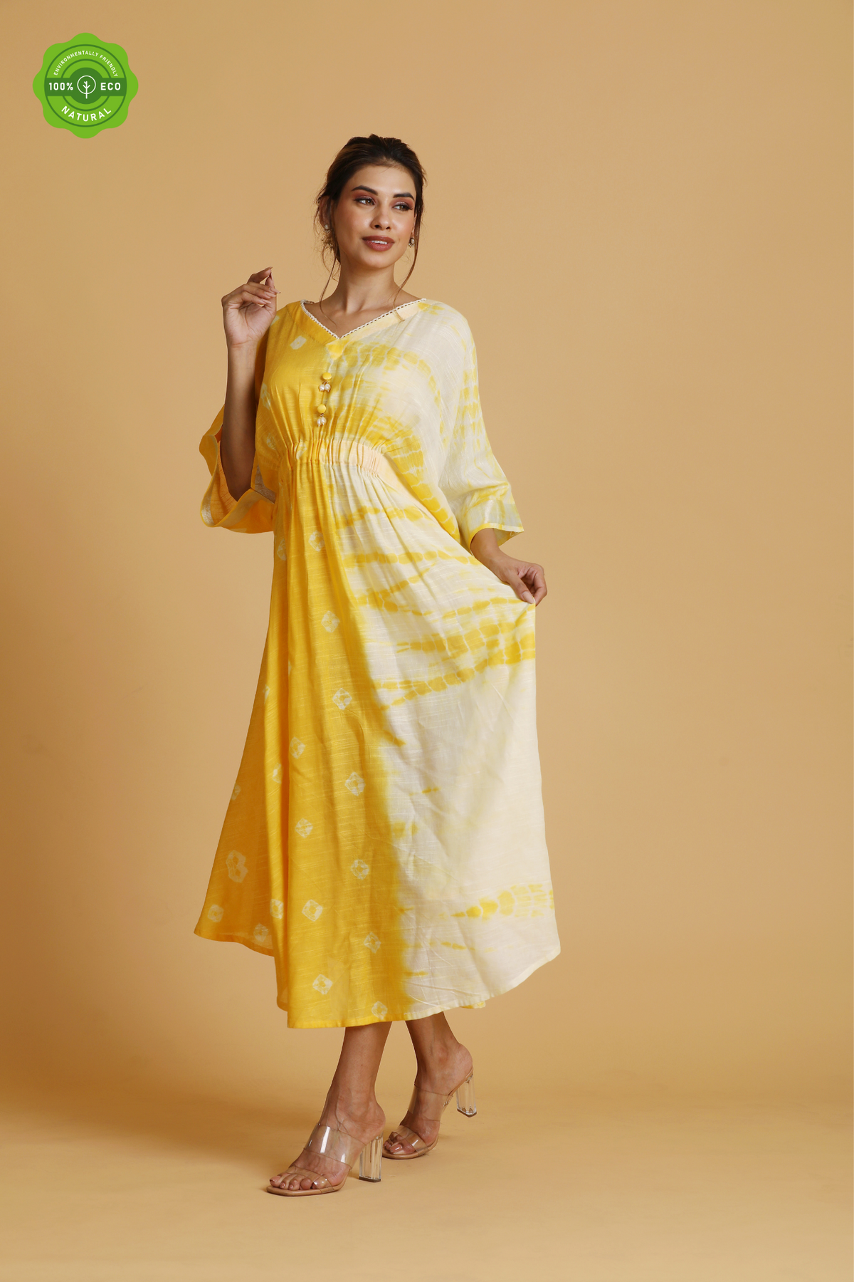 Flared kaftan dress