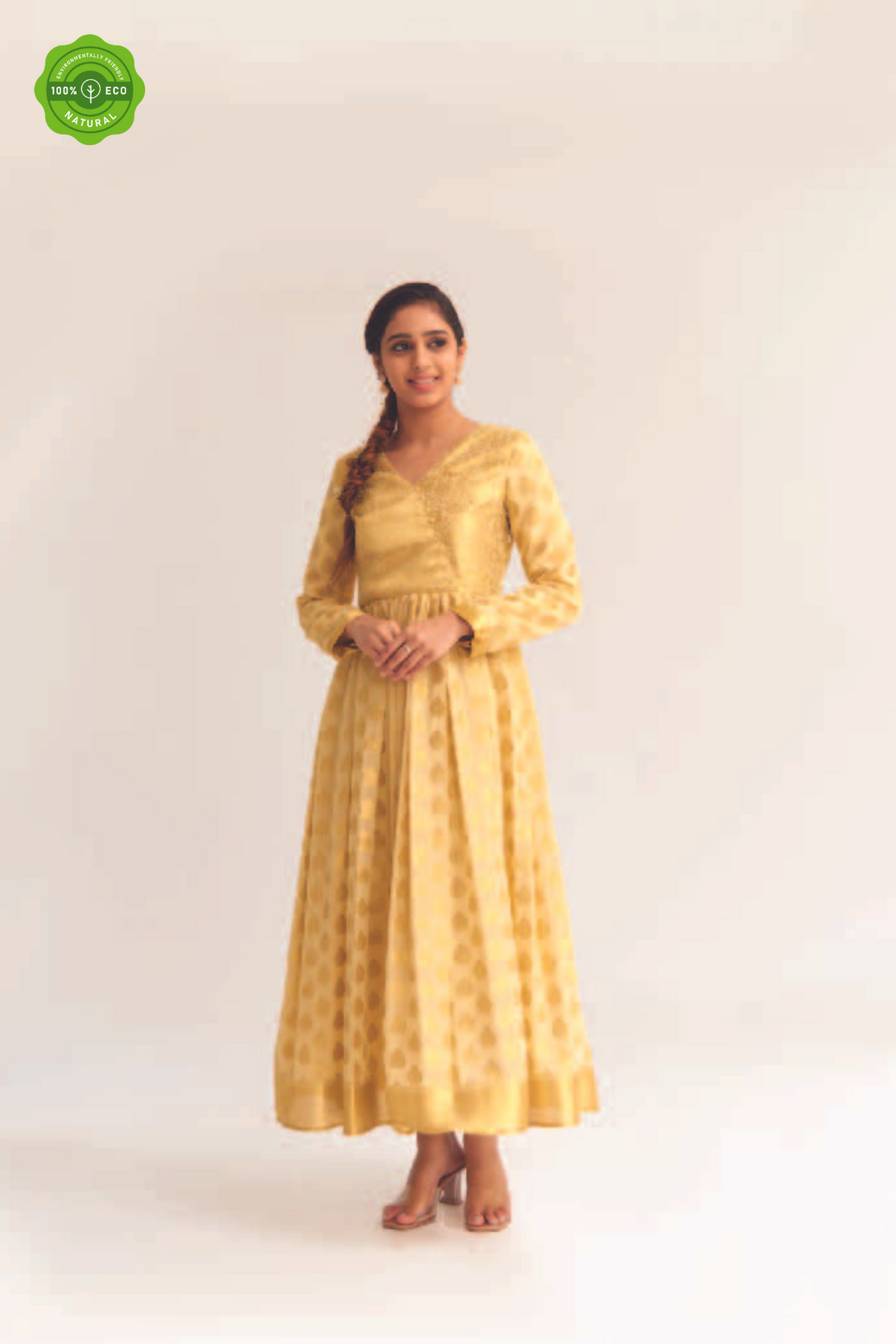 Cream Anarkali Dress