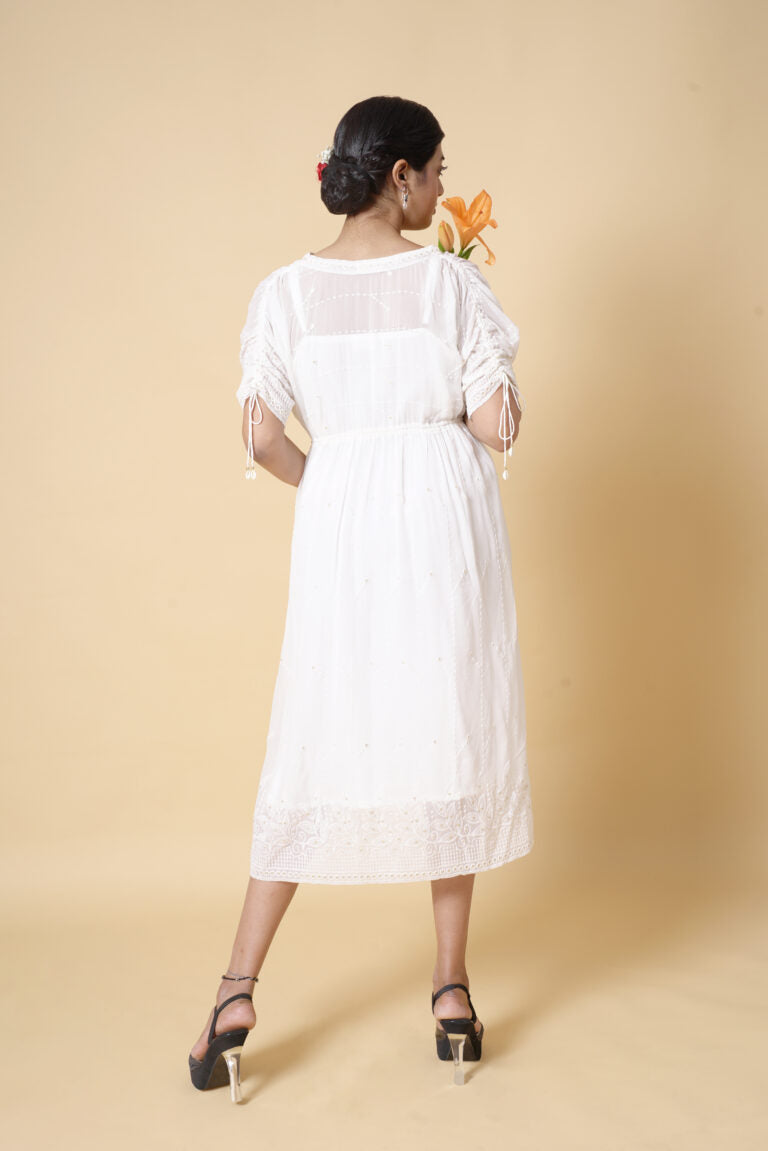 White embroidered dress