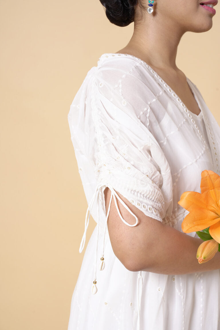 White embroidered dress