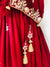 Ruby Red Lehenga With Poncho