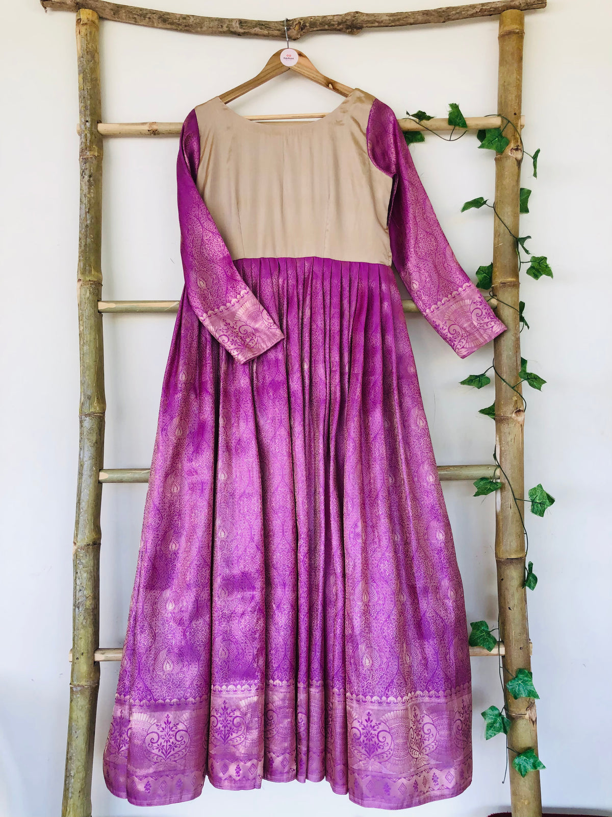 Lavender Anarkali With Attached Jacket