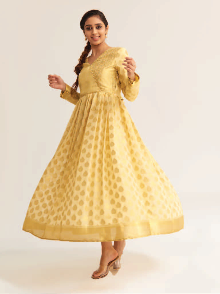 Cream Anarkali Dress