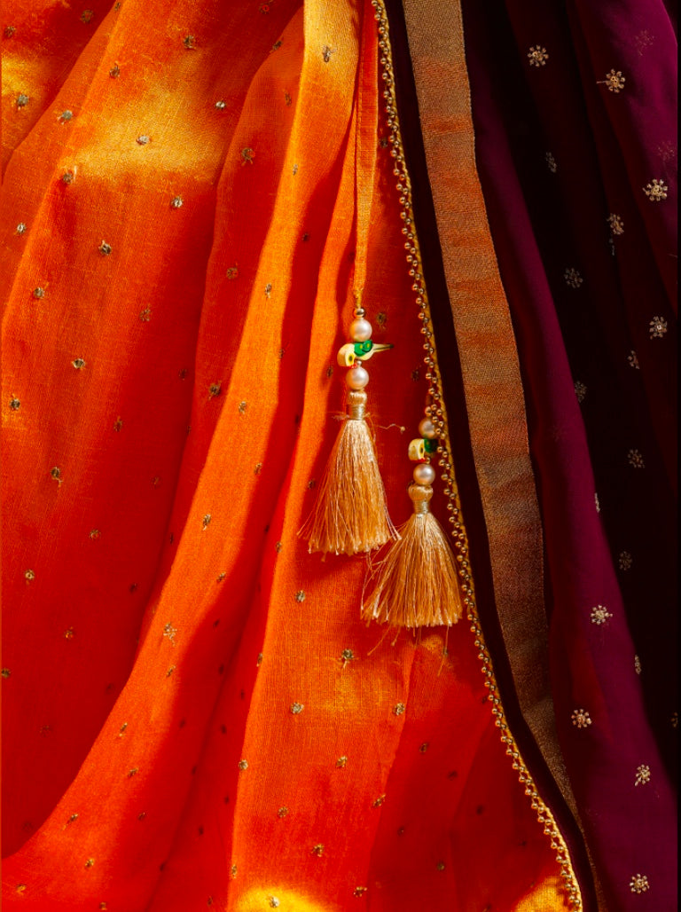 Orange Sequins Lehenga set