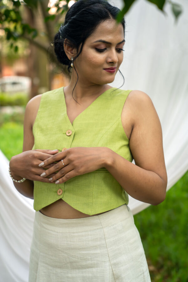 Viola linen waistcoat - Image 5
