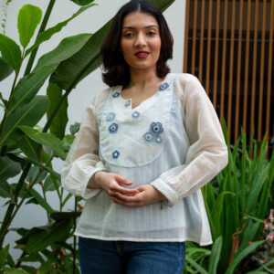 Meher Blue Striped Top